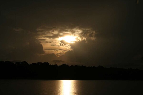 Solnedgång i Rio Negro